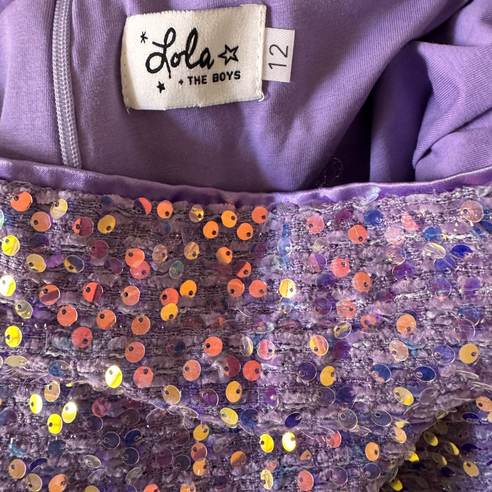 Lola + The Boys Lavender Sequin Tweed Set - Picture 2 of 5